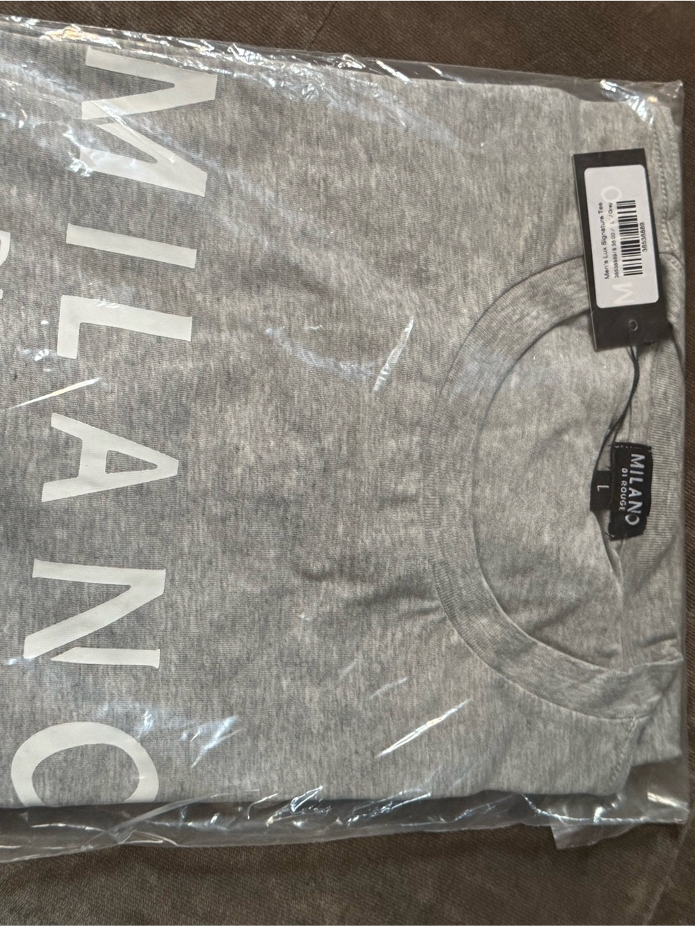 Milano Gray Crewneck Shirt with Black Label